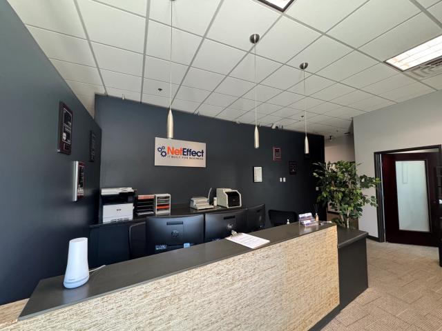 The reception desk at NetEffect's Las Vegas office